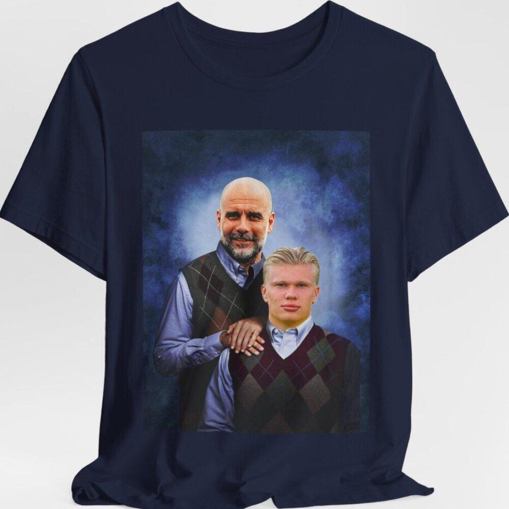 Pep Guardiola Erling Haaland Funny Man City T Shirt Soccer Football